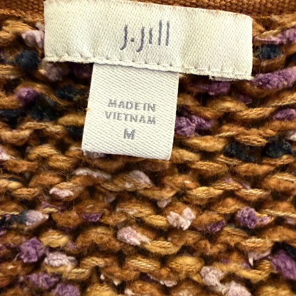 J. Jill Utopia Mixed-Textures Open Front Cardigan Sweater sz M - Picture 6 of 10